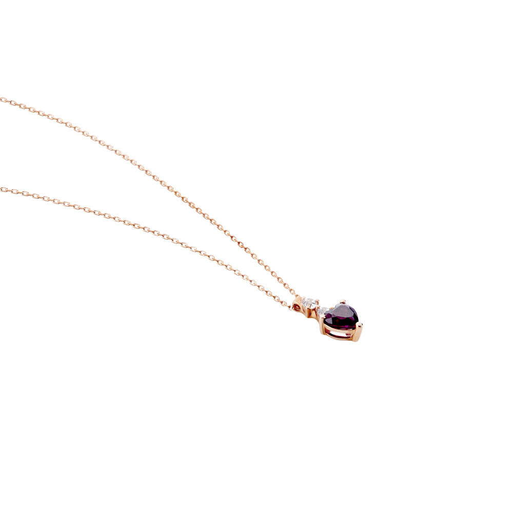 Collier Or Rose Samanta Rhodolite - Colliers avec pierres Femme | Marc Orian