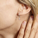 Cr&eacute;ole Unitaire Ancelin Rondes Argent Blanc Oxyde De Zirconium - Piercings d'oreilles Femme | Marc Orian