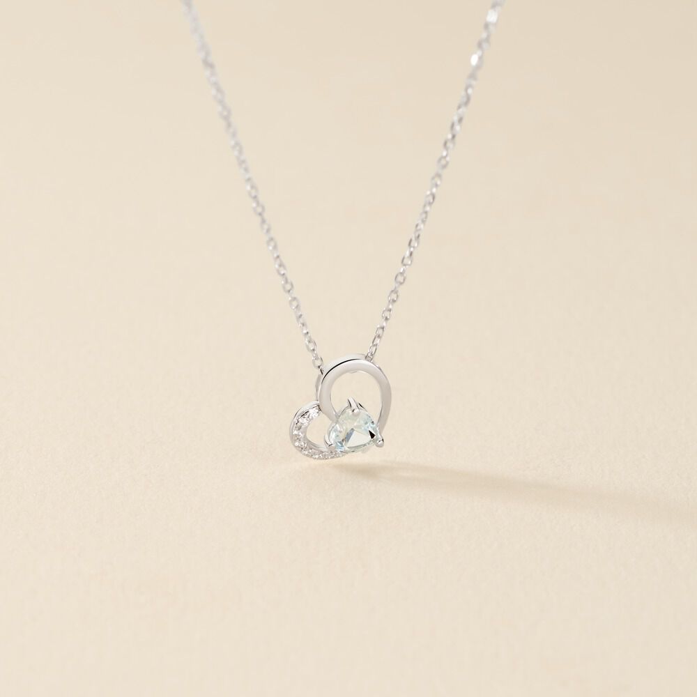 Collier Eliana Or Blanc Topaze Et Oxyde De Zirconium - Colliers avec pierres Femme | Marc Orian