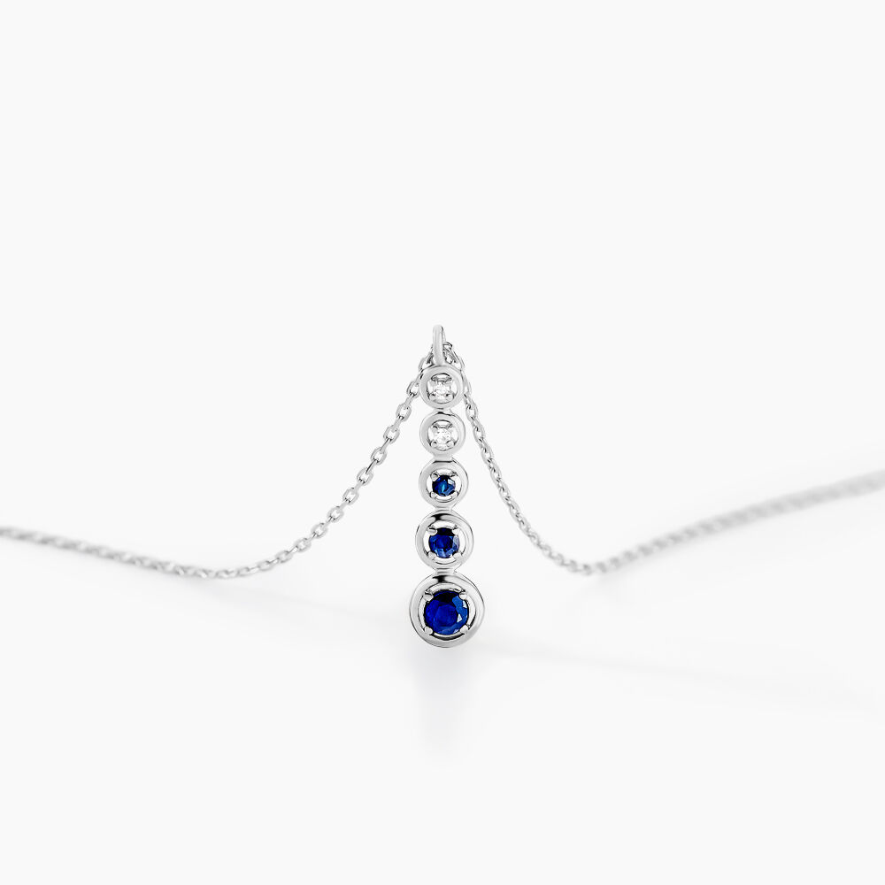 Collier Josephine Or Blanc Saphir Et Diamant - Colliers avec pierres Femme | Marc Orian