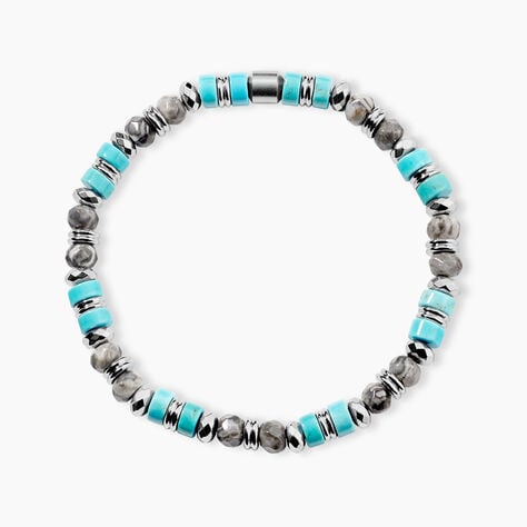 Bracelet Naturel Autres Tricolore Turquoise H&eacute;matite Jaspe Africain - Bracelets cha&icirc;nes Homme | Marc Orian