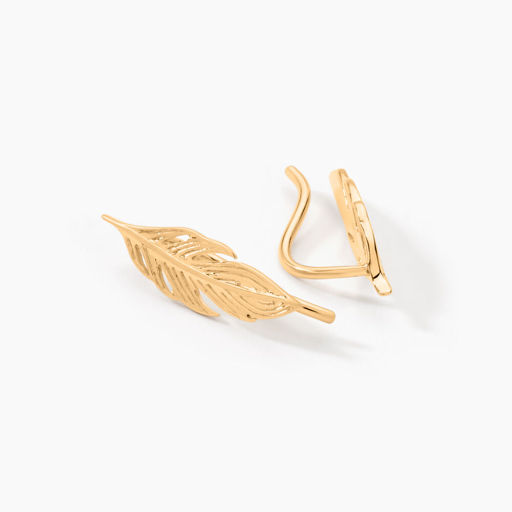 Boucles D'oreilles Grimpantes Hanae Plaqu&eacute; Or Jaune - Piercings d'oreilles Femme | Marc Orian