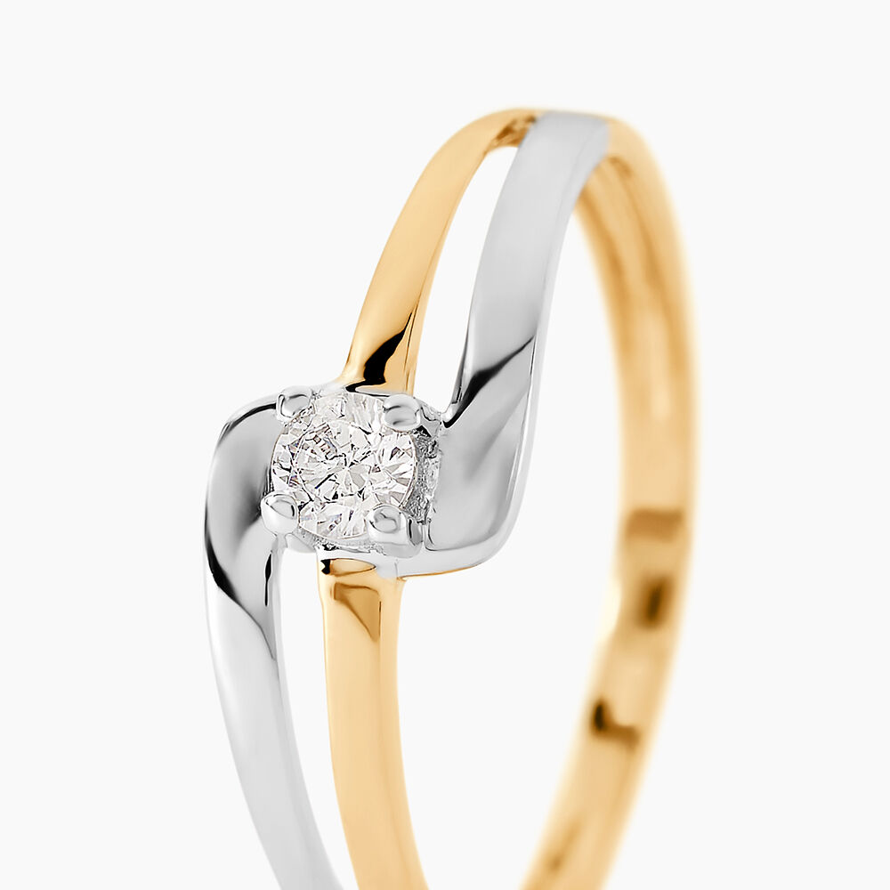 Bague Nesryne Or Bicolore Oxyde De Zirconium - Solitaires Femme | Marc Orian