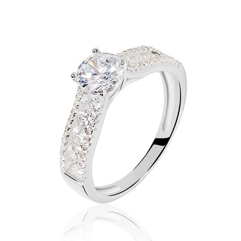 Bague Solitaire Hamane Argent Blanc Oxyde De Zirconium - Solitaires Femme | Marc Orian