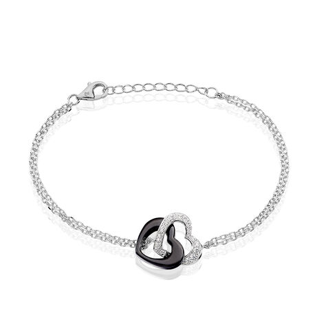 Bracelet Lovea Argent Blanc Céramique Et Oxyde De Zirconium - Bracelets Anneaux Entrelaces Femme | Marc Orian