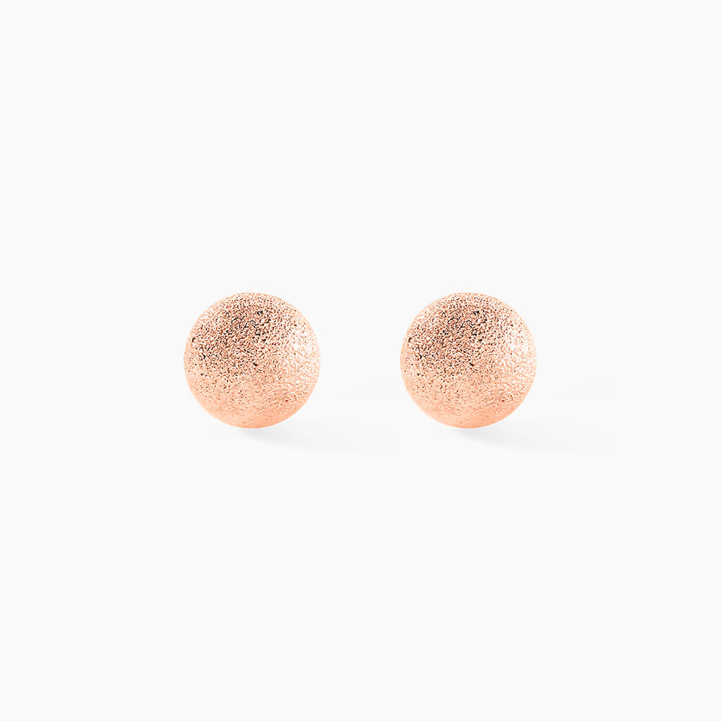 Boucles D'oreilles Puces Fidelia Boule Sablee Or Rose - Puces Femme | Marc Orian