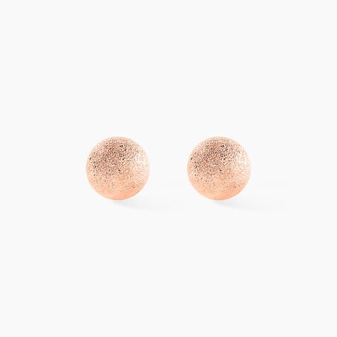 Boucles D'oreilles Puces Fidelia Boule Sablee Or Rose - Puces Femme | Marc Orian