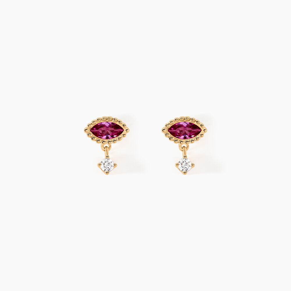 Boucles D'oreilles Puces Azel Plaqué Or Jaune Oxyde De Zirconium - Puces Femme | Marc Orian