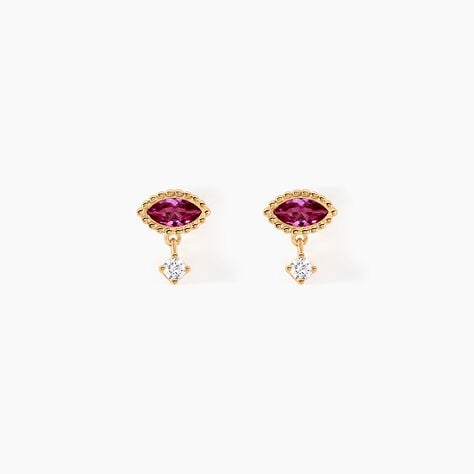 Boucles D'oreilles Puces Azel Plaqué Or Jaune Oxyde De Zirconium - Puces Femme | Marc Orian