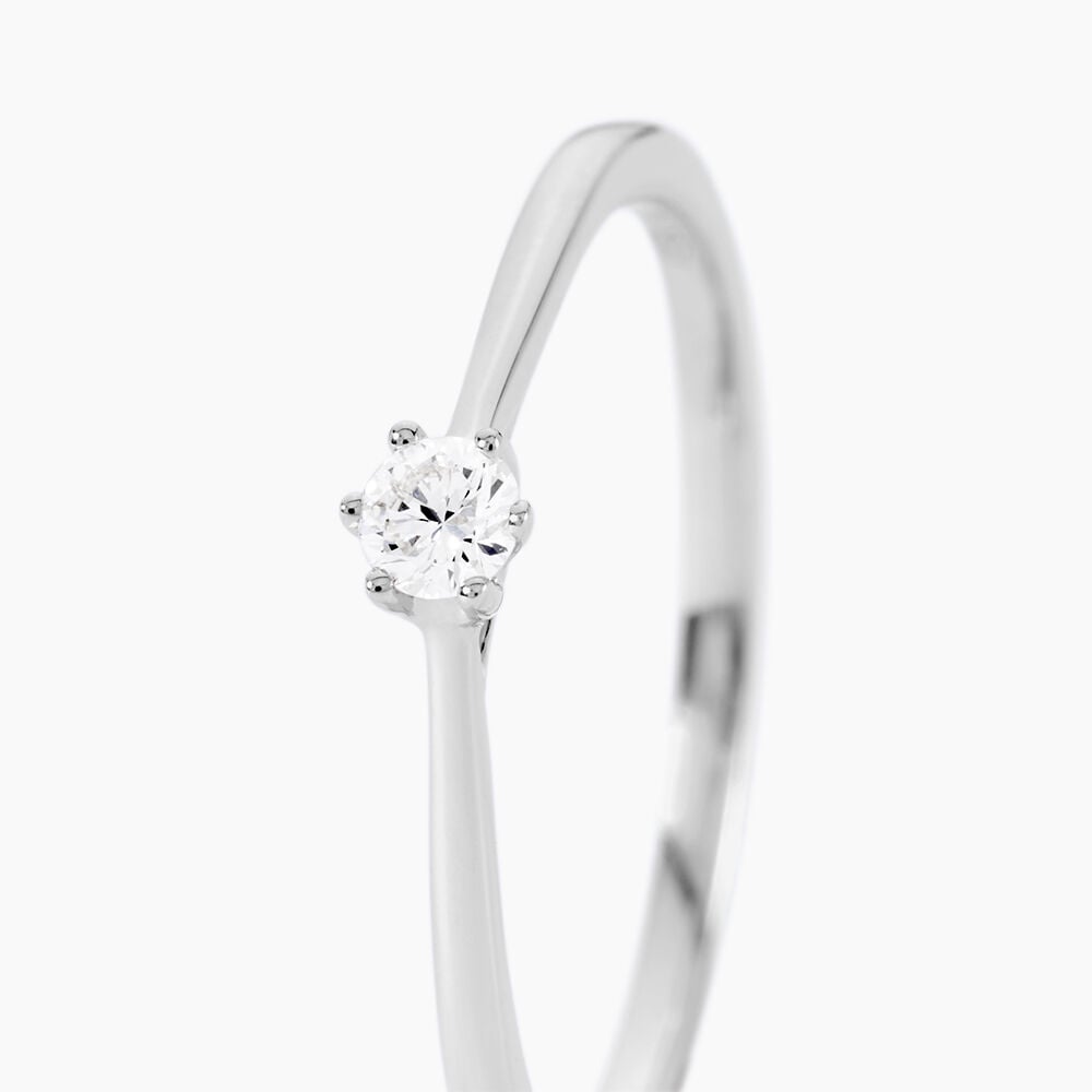 Bague Solitaire Athena Or Blanc Diamant - Solitaires Femme | Marc Orian