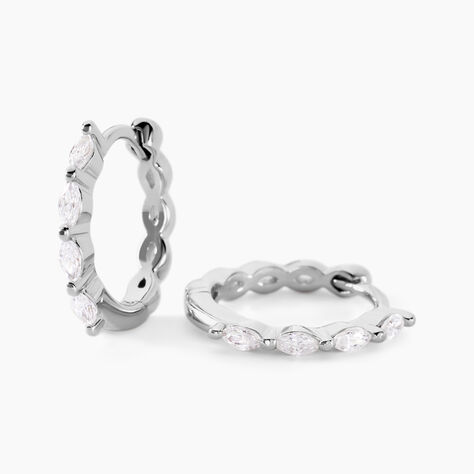 Créoles Servane Argent Blanc Oxyde De Zirconium - Créoles Femme | Marc Orian