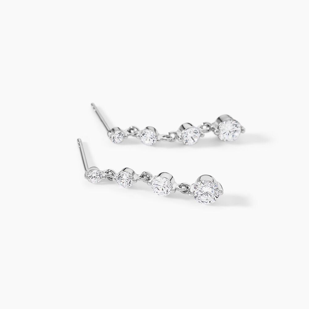 Boucles D'oreilles Pendantes Odyssee Argent Blanc Oxyde De Zirconium - Pendantes Femme | Marc Orian