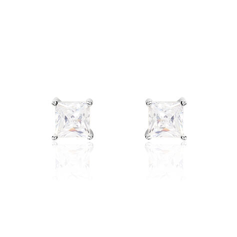 Boucles D'oreilles Puces Argent Blanc Alys Oxyde De Zirconium - Puces Femme | Marc Orian