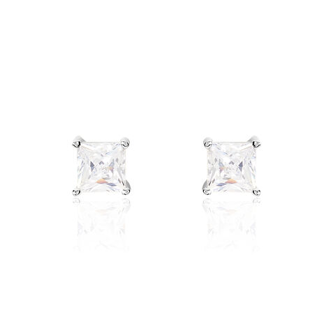 Boucles D'oreilles Puces Argent Blanc Alys Oxyde De Zirconium - Clous d'oreilles Femme | Marc Orian