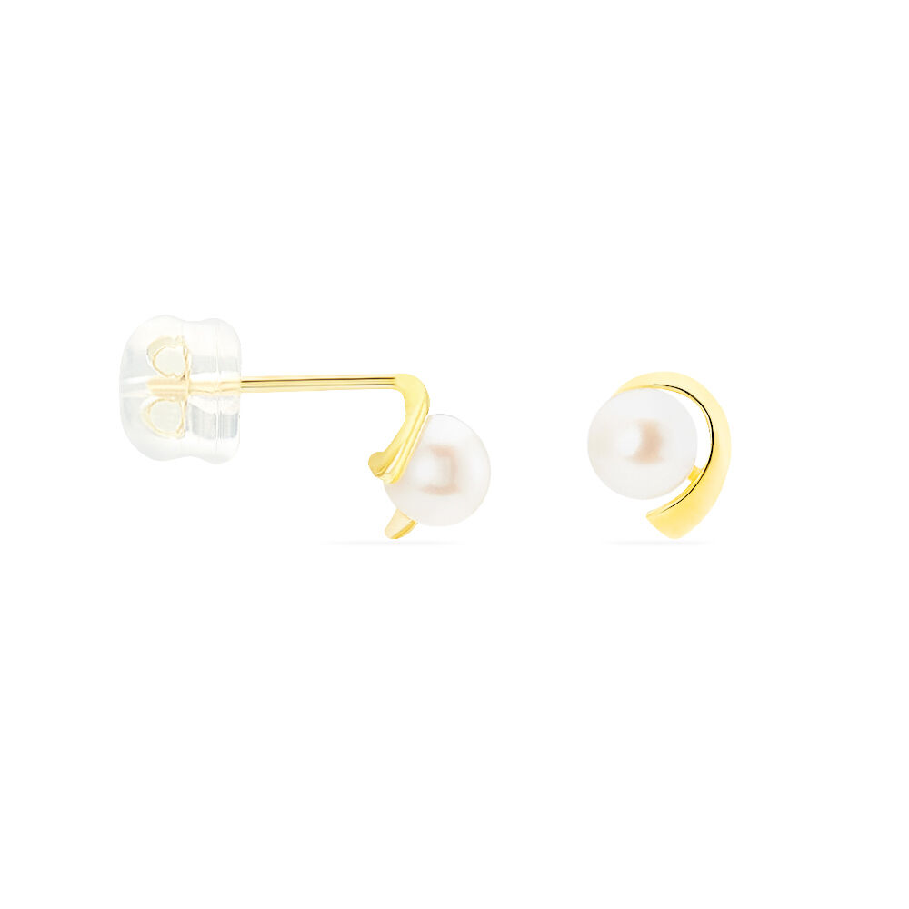 Boucles D'oreilles Puces Odelle Or Jaune Perle De Culture - Puces Femme | Marc Orian