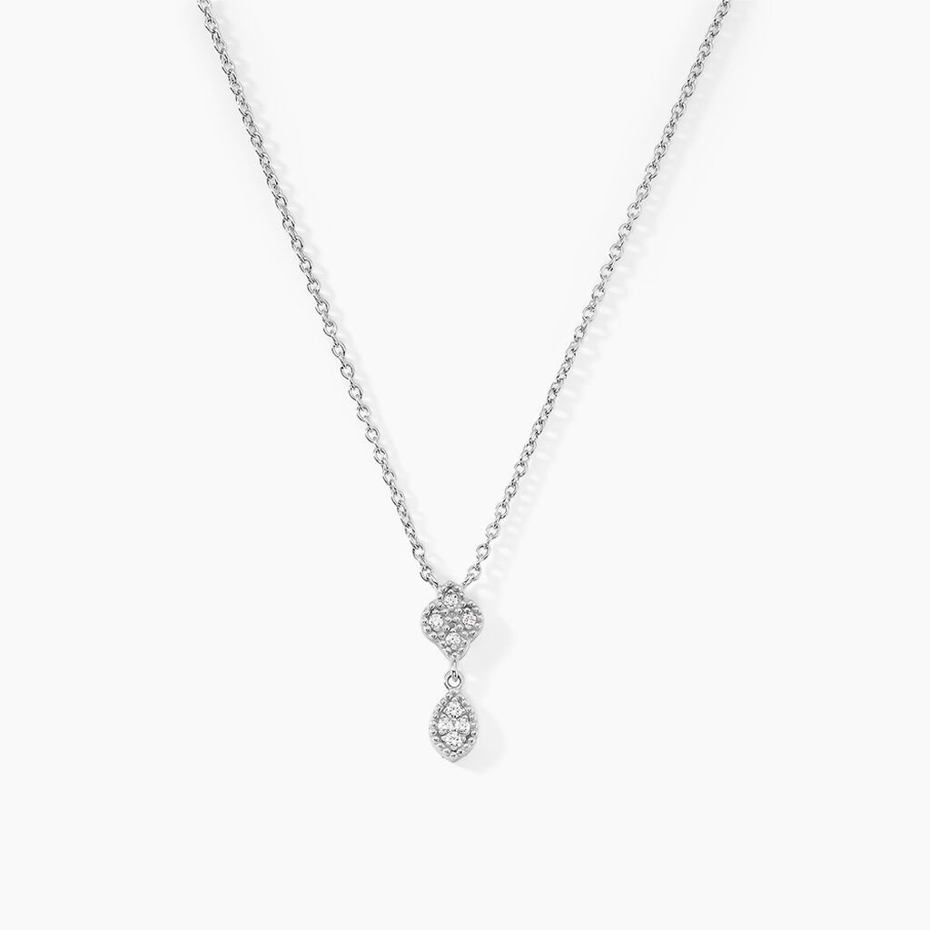 Collier Roseraie Argent Blanc Oxyde De Zirconium - Colliers avec pierres Femme | Marc Orian