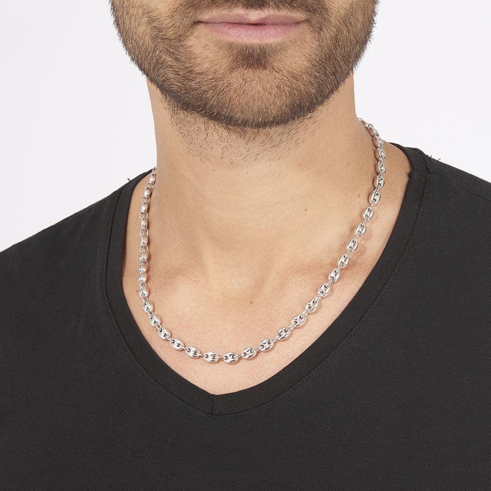Collier Carrus Argent Blanc - Chaines Homme | Marc Orian