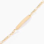 Bracelet Identit&eacute; Bartolomee Maille Alternee 1/3 Or Jaune - Gourmettes Enfant | Marc Orian