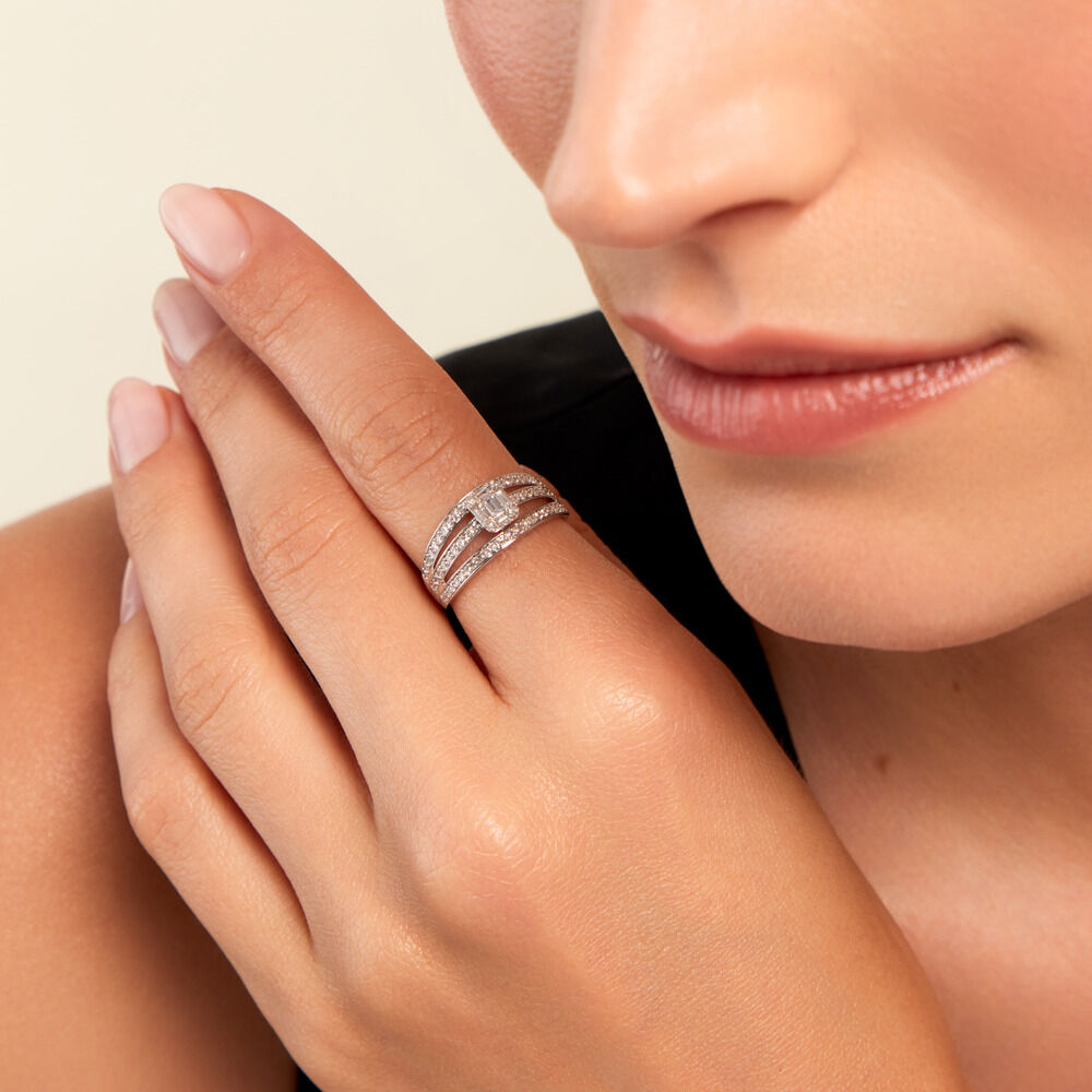 Bague Humphrey Or Blanc Diamant - Bagues pierres précieuses Femme | Marc Orian