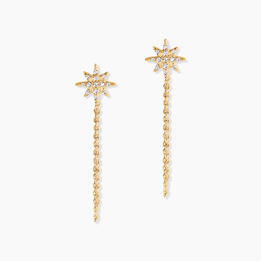 Boucles D'oreilles Pendantes Kettil Or Jaune Oxyde De Zirconium - Pendantes Femme | Marc Orian