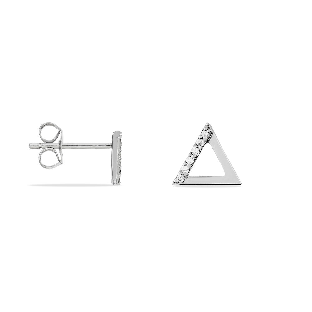 Boucles D'oreilles Puces Lorena Argent Blanc Oxyde De Zirconium - Puces Femme | Marc Orian