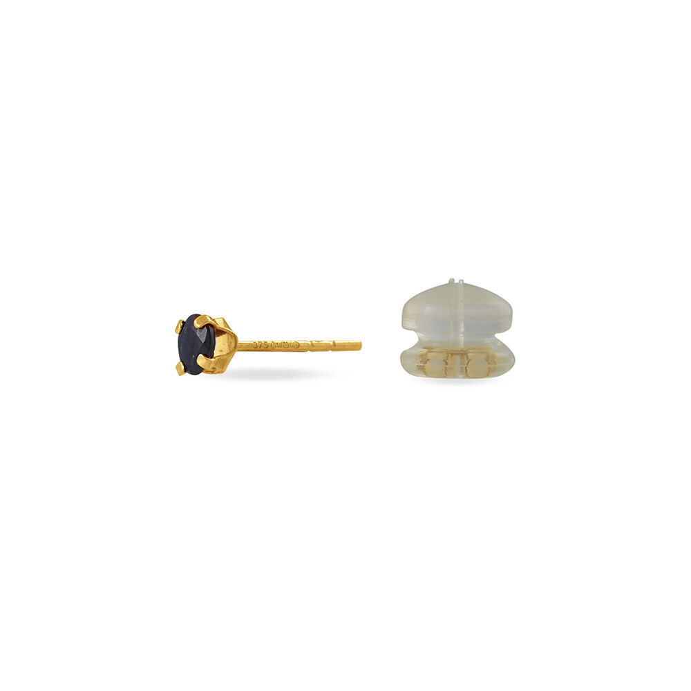 Boucles D'oreilles Puces Elea Serti Griffe Or Jaune Saphir - Puces Femme | Marc Orian