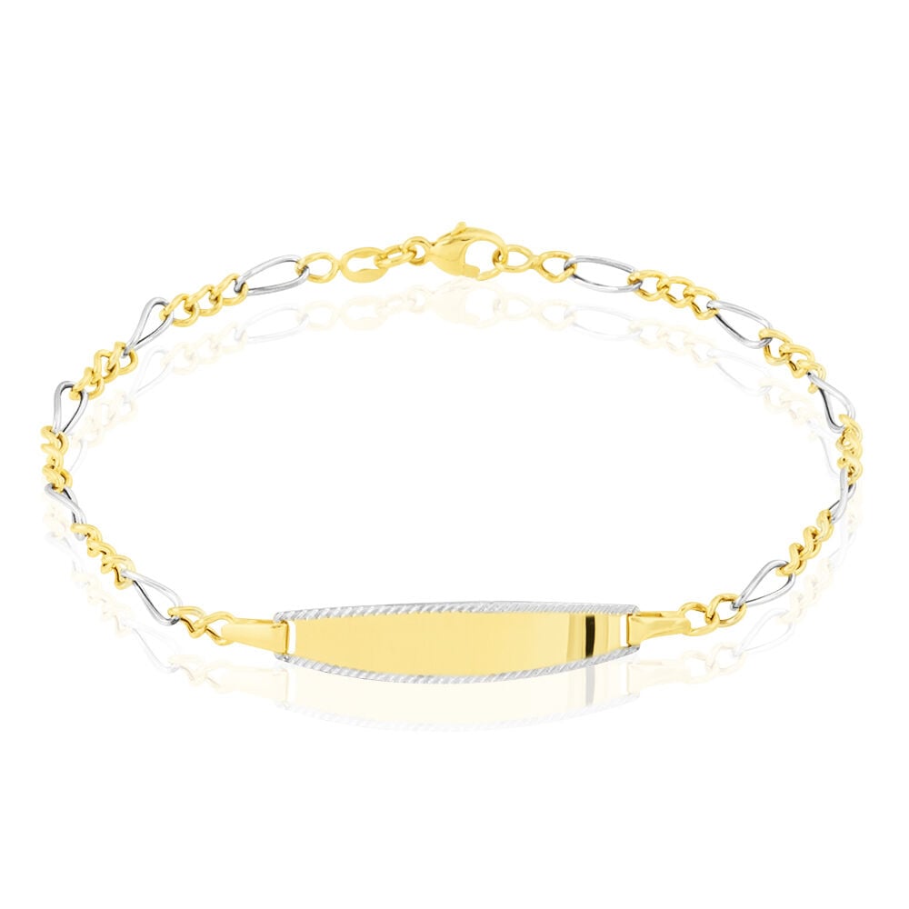 Bracelet Identité Bartolomee Maille Alternee 1/3 Or Bicolore - Gourmettes Enfant | Marc Orian
