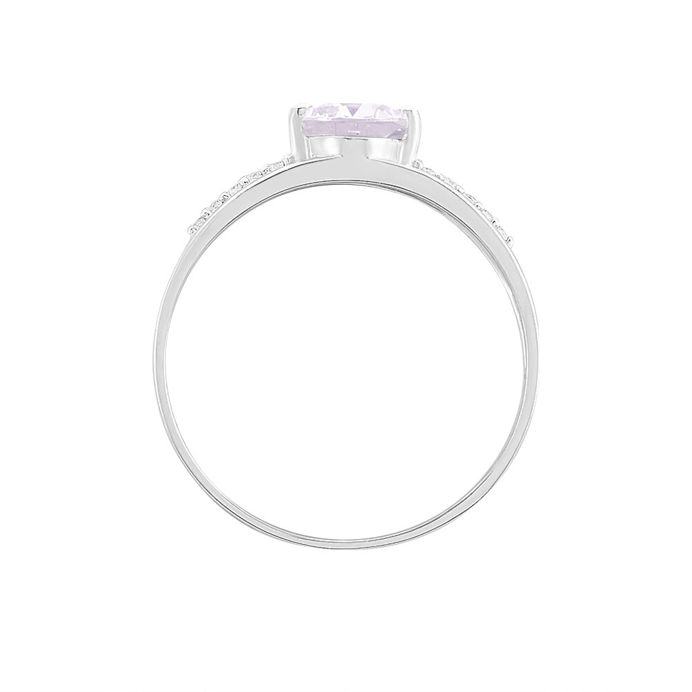Bague Milna Or Blanc Amethyste Et Oxyde De Zirconium - Bagues pierres fines Femme | Marc Orian