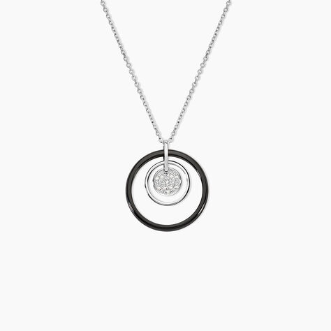 Collier Maia Argent Blanc C&eacute;ramique Et Oxyde De Zirconium - Colliers avec pierres Femme | Marc Orian