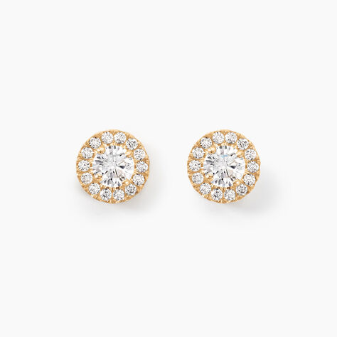 Boucles D'oreilles Puces Edmee Or Jaune Oxyde De Zirconium - Puces Femme | Marc Orian