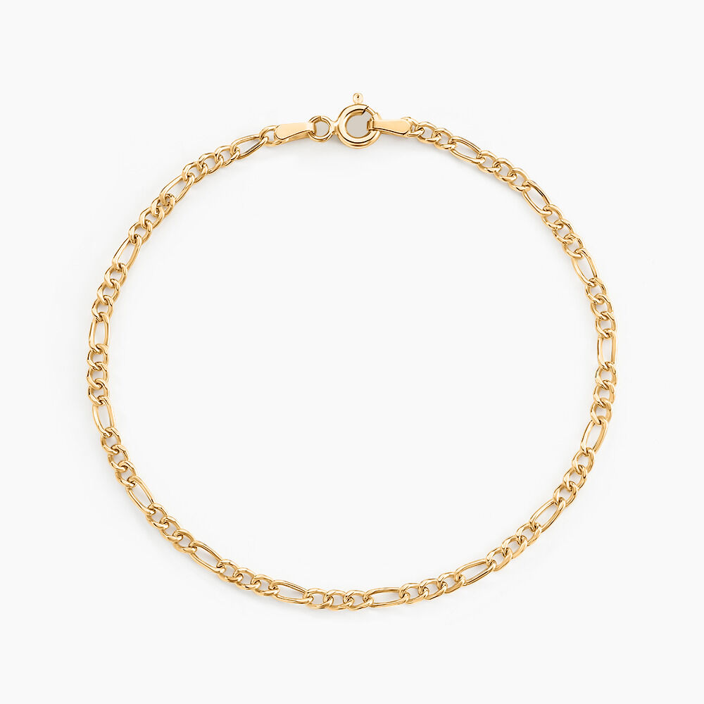 Bracelet Or Jaune Cam&eacute;o Maille Altern&eacute;e 1/3 - Bracelets mailles Femme | Marc Orian