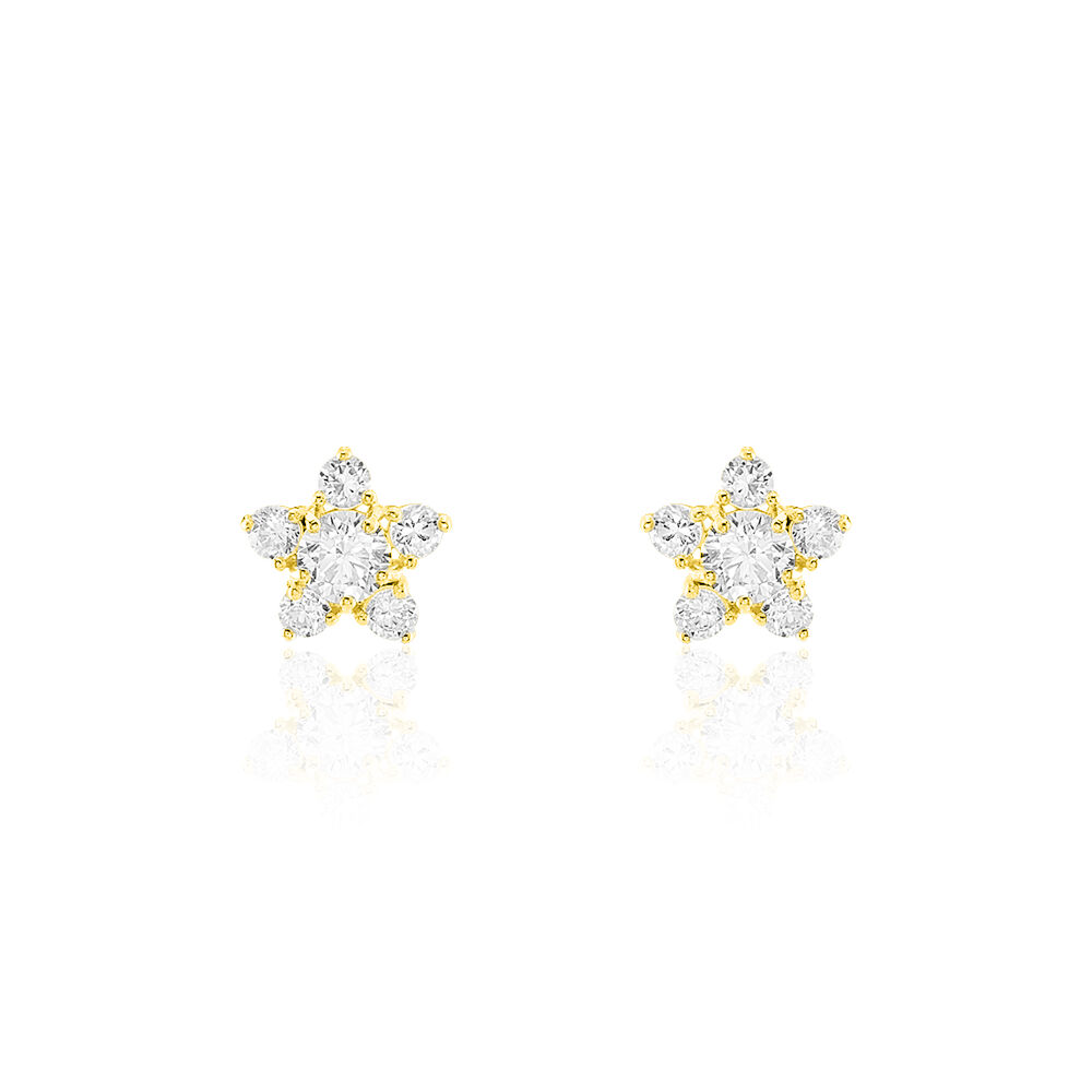 Boucles D'oreilles Puces Elais Etoile Or Jaune Oxyde De Zirconium - Puces Femme | Marc Orian