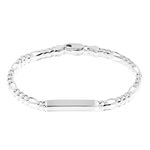 Bracelet Identit&eacute; Argent Blanc Vivian - Gourmettes Homme | Marc Orian