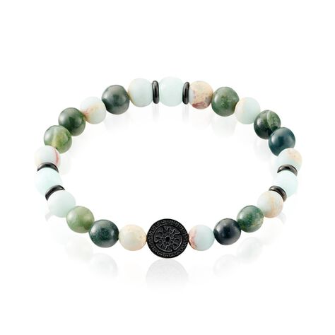 Bracelet Jourdan Yasur Acier Noir Quartz Amazonite - Bracelets Homme | Marc Orian