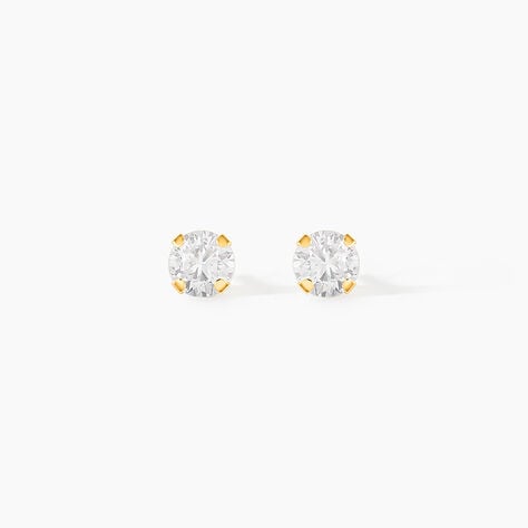 Boucles D'oreilles Puces Eddie Or Jaune Oxyde De Zirconium - Puces Femme | Marc Orian