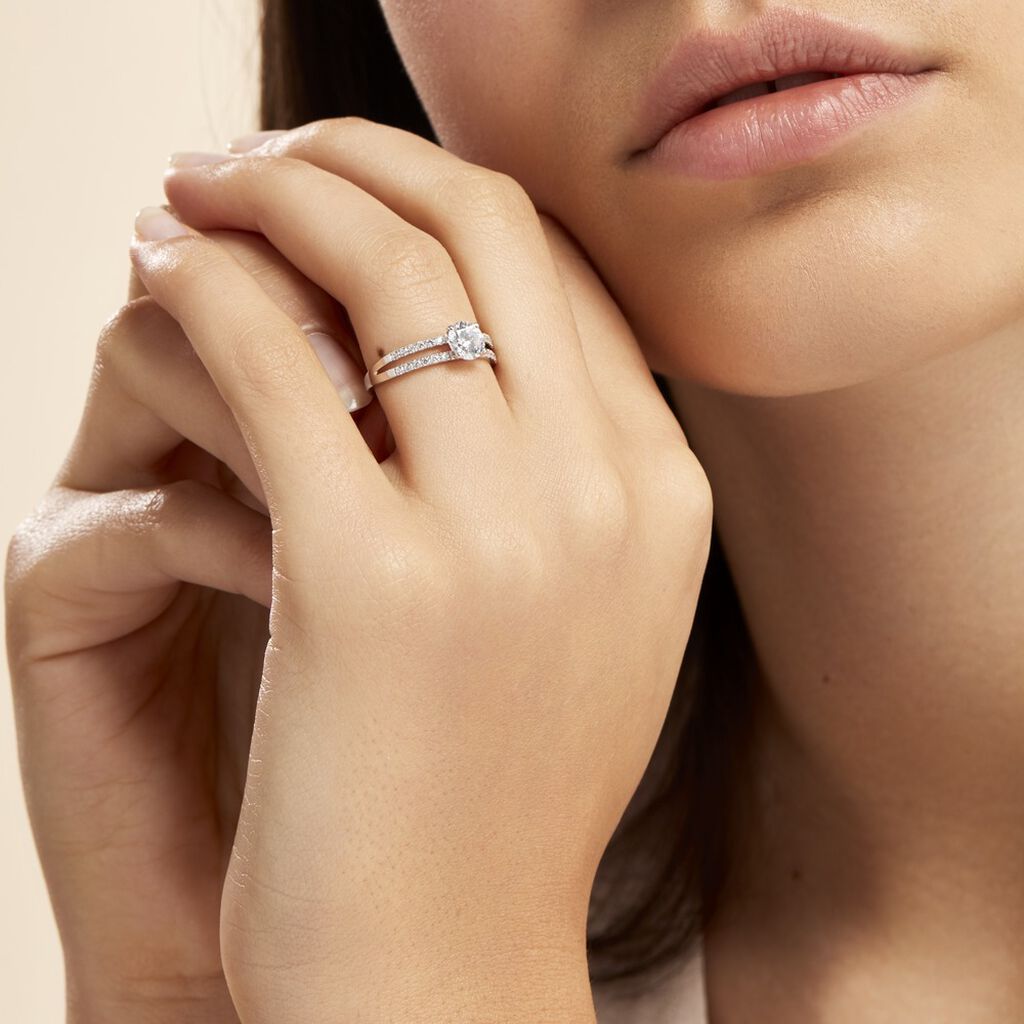 Bague Solitaire Cesarine Or Blanc Oxyde De Zirconium - Bagues Solitaire Femme | Marc Orian