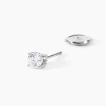 Boucles D'Oreilles Puces One Or Blanc Diamants - Boucles d'oreilles mariage Femme | Marc Orian