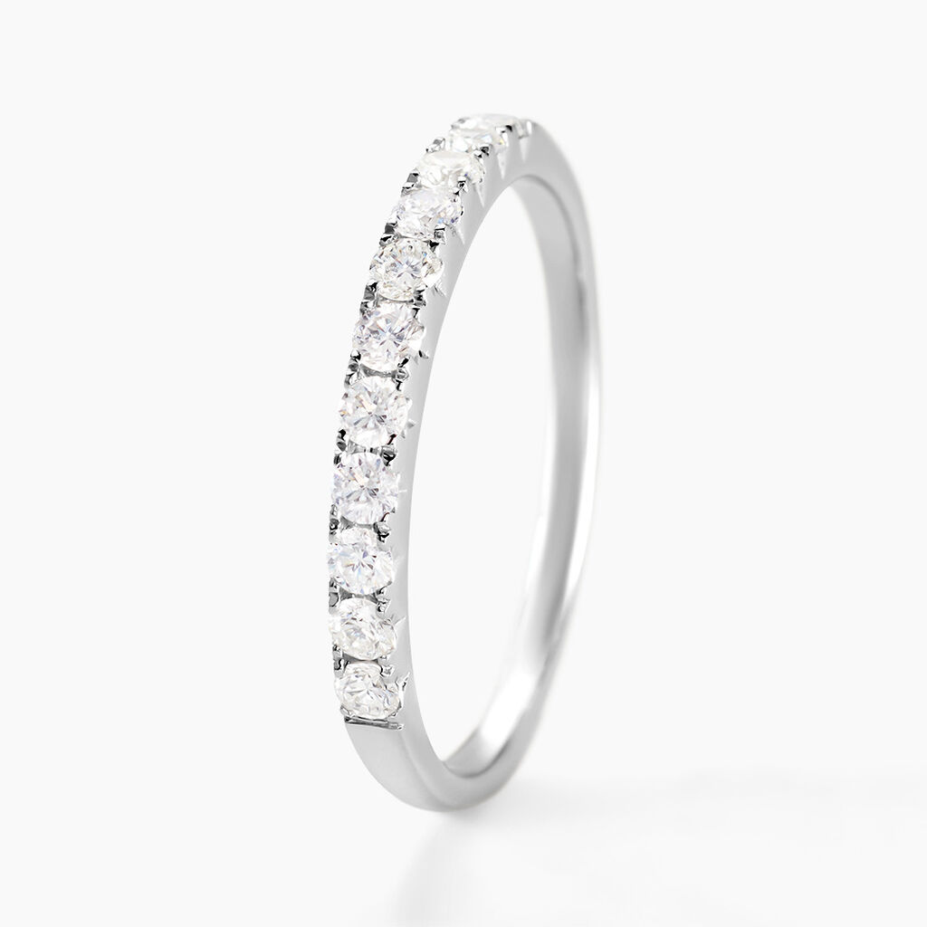 Alliance Pristina Or Blanc Diamant - Alliances avec pierres Femme | Marc Orian