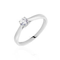 Bague Solitaire Vicoeuria Or Blanc Diamant Synthétique