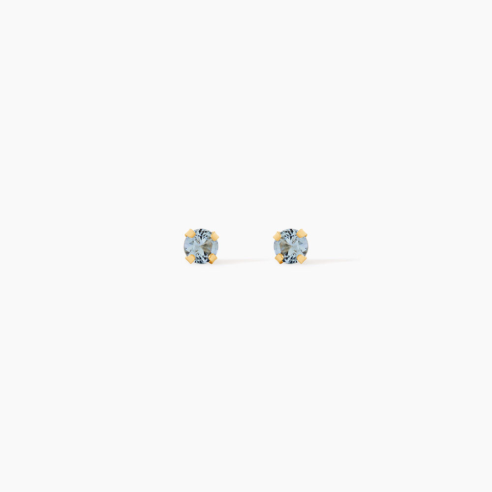 Boucles D'oreilles Puces Carin Serti Griffe 2 Or Jaune Oxyde - Puces Femme | Marc Orian