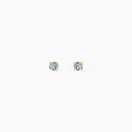 Boucles D'oreilles Puces Carin Serti Griffe 2 Or Jaune Oxyde - Puces Femme | Marc Orian