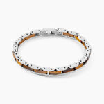 Bracelet M&eacute;tal Acier Blanc Oeil De Tigre - Bracelets cha&icirc;nes Homme | Marc Orian