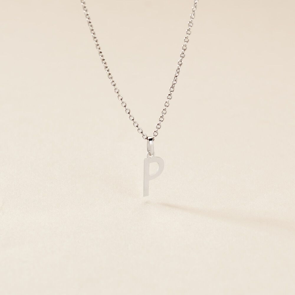 Pendentif Ionia Lettre Or Blanc - Pendentifs Famille | Marc Orian
