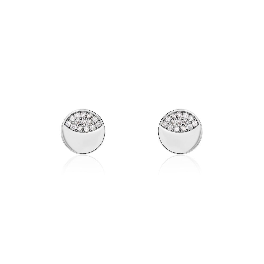 Boucles D'oreilles Puces Argent Grissil Oxydes De Zirconium - Puces Femme | Marc Orian