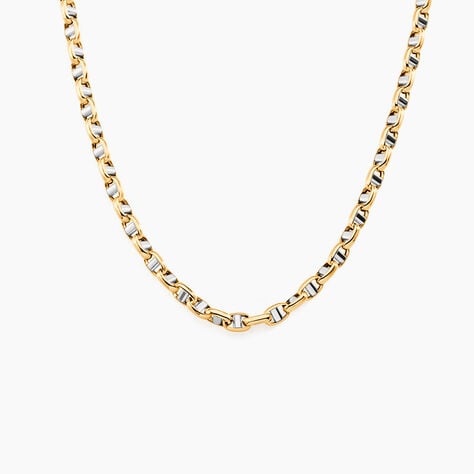Collier Carlo Or Bicolore Maille Marine Ronde - Chaines Homme | Marc Orian