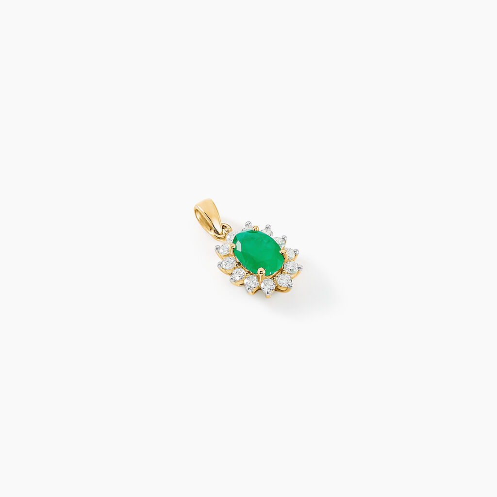 Pendentif Vladimir Or Jaune Emeraude Diamants - Pendentifs Femme | Marc Orian