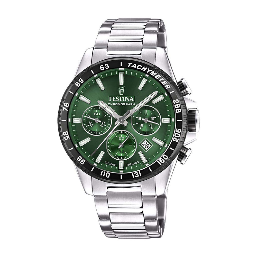 Montre Festina Timeless Chronograph Vert - Montres &eacute;tanches Homme | Marc Orian