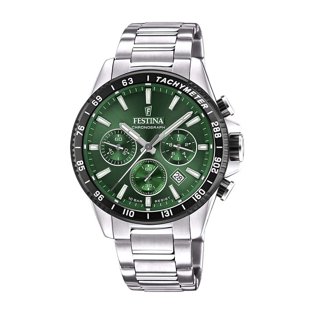 Montre Festina Timeless Chronograph Vert - Montres &eacute;tanches Homme | Marc Orian