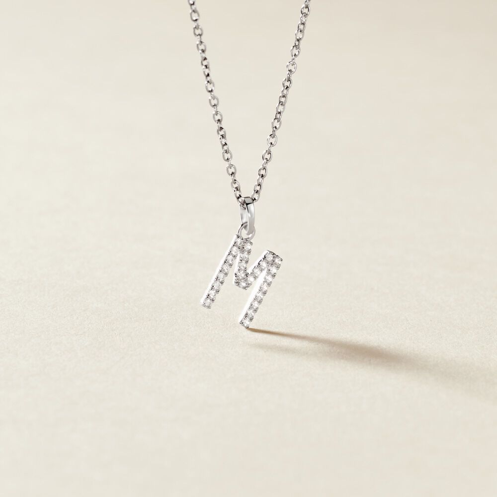 Pendentif Klementine Or Blanc Oxyde De Zirconium - Pendentifs Femme | Marc Orian