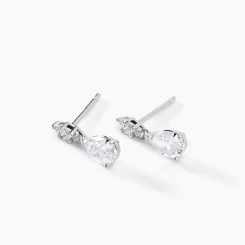 Boucles D'oreilles Pendantes Marie-helena Argent  Oxyde De Zirconium - Pendantes Femme | Marc Orian